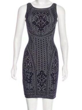 Herve Leger Jazmin cocktail  Patterned Bodycon Dress Pacbluecom size S
